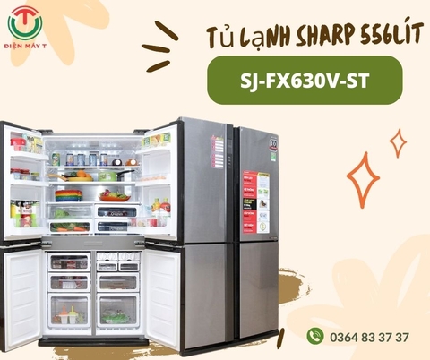 Tủ lạnh Sharp Inverter 556 lít SJ-FX630V-ST