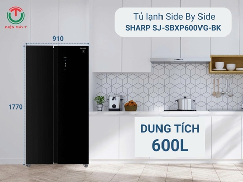 Tủ lạnh Sharp Inverter 600 lít SJ-SBXP600VG-BK