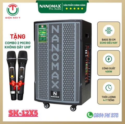 Loa Kéo Nanomax SK-12X5 Bass 30cm 400w Karaoke Bluetooth