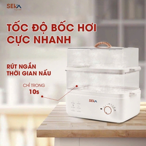 Nồi Hấp Điện 2 Tầng 6in1 Seka SK6610 (Model 2024)