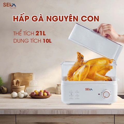 Nồi Hấp Điện 2 Tầng 6in1 Seka SK6610 (Model 2024)
