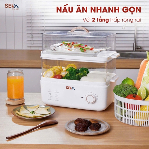 Nồi Hấp Điện 2 Tầng 6in1 Seka SK6610 (Model 2024)