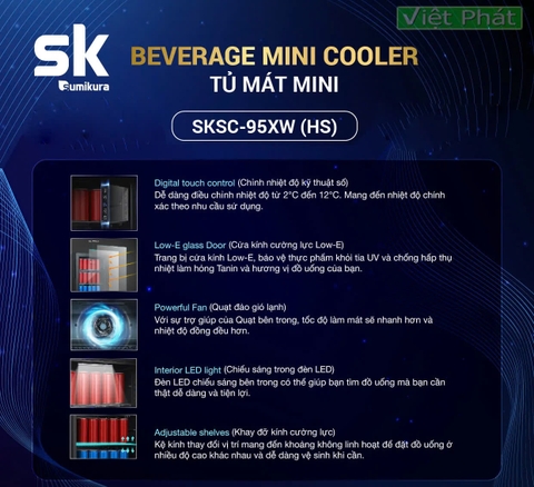 Tủ mát Sumikura SKSC-95XW-HS
