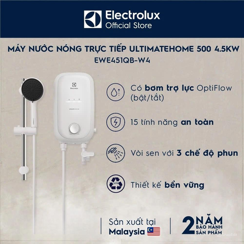 Máy Nước Nóng Trực Tiếp 4500W Electrolux EWE451QB-W4