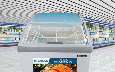 Tủ Đông Cửa Lùa Kính Cong Sanden 152 Lít SNC-0155