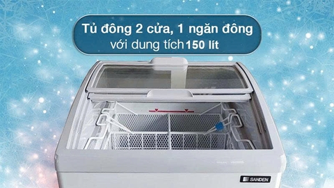 Tủ Đông Cửa Lùa Kính Cong Sanden 152 Lít SNC-0155