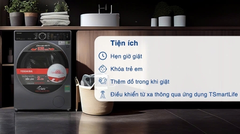Máy giặt sấy Toshiba Inverter TWD-T25BZU115MWV(MG) - Giặt 10.5 kg - Sấy 7 kg