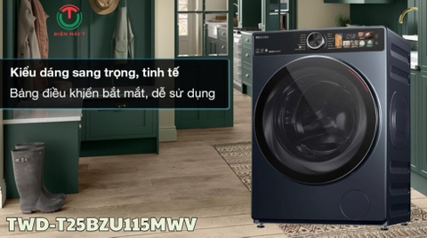 Máy giặt sấy Toshiba Inverter TWD-T25BZU115MWV(MG) - Giặt 10.5 kg - Sấy 7 kg
