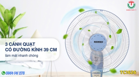 Quạt treo tường Senko 47W 3 cánh TC1626