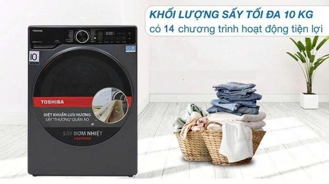 Máy sấy bơm nhiệt Toshiba 10 kg TD-T25BS110HWV(MG)