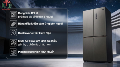 Tủ lạnh Sharp Inverter Multi Door 421 lít SJ-FXP510V-MG