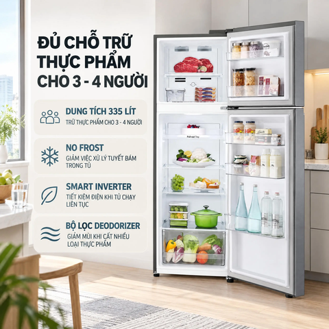 Tủ lạnh LG Inverter 335 lít T33SV2
