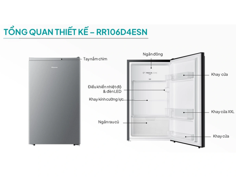 Tủ lạnh mini Hisense 82 lít RR106D4EWN