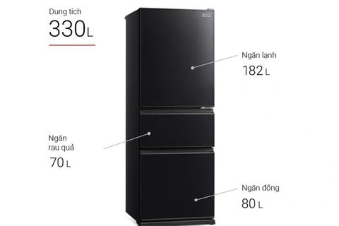 Tủ lạnh Mitsubishi inverter 330 Lít MR-CGX41EN-GBK-V (Màu đen)