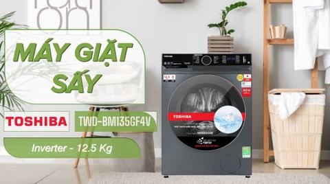 Máy giặt sấy Toshiba Inverter giặt 12.5 kg - sấy 8 kg TWD-BM135GF4V(MG)