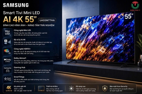 Smart Tivi Mini LED Samsung AI 4K 55 inch UA55M77HA [ Mới ]