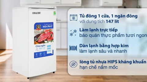 Tủ đông đứng Hòa Phát 147 Lít HPF UAH6147