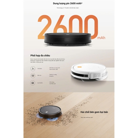 Robot hút bụi lau nhà Xiaomi Vacuum E5 EU - Hàng chính hãng