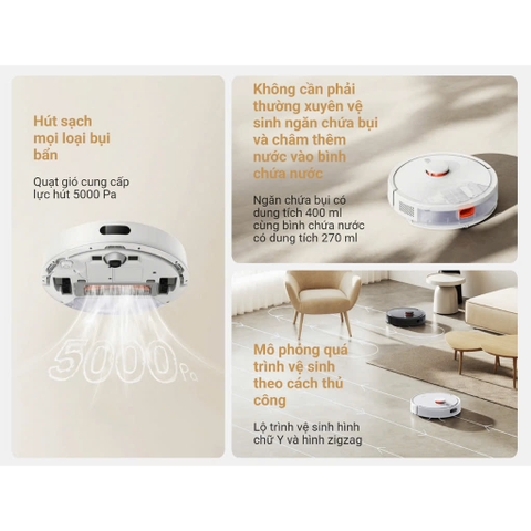Robot hút bụi lau nhà Xiaomi Robot Vacuum S20 EU  - Hàng chính hãng ( BHR8629EU ) [2024]
