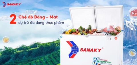 TỦ ĐÔNG MÁT SANAKY INVERTER 280 LÍT VH-4099W3 ĐỒNG (R600A)