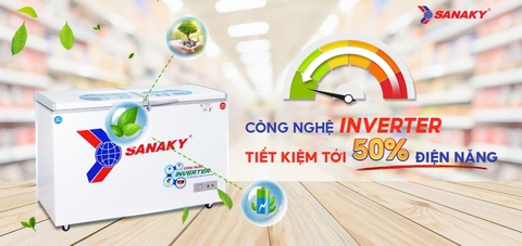 TỦ ĐÔNG MÁT SANAKY INVERTER 280 LÍT VH-4099W3 ĐỒNG (R600A)