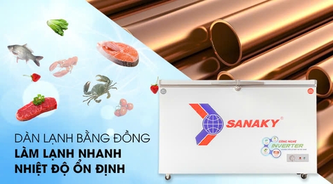 TỦ ĐÔNG MÁT SANAKY INVERTER 280 LÍT VH-4099W3 ĐỒNG (R600A)