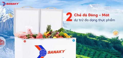 TỦ ĐÔNG MÁT SANAKY INVERTER 365 LÍT VH-5699W3 ĐỒNG (R600A)