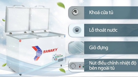 TỦ ĐÔNG MÁT SANAKY INVERTER 365 LÍT VH-5699W3 ĐỒNG (R600A)