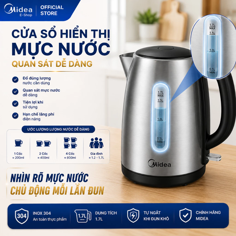 Ấm đun siêu tốc Midea MK-17SA2 - 1.7 lít