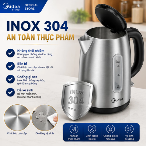 Ấm đun siêu tốc Midea MK-17SA2 - 1.7 lít