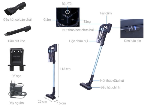 MÁY HÚT BỤI KHÔNG DÂY SAMSUNG VS15A6031R1/SV