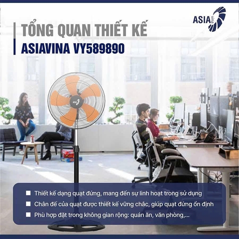 Quạt đứng bán công nghiệp ASIAVINA VY589890 Đen
