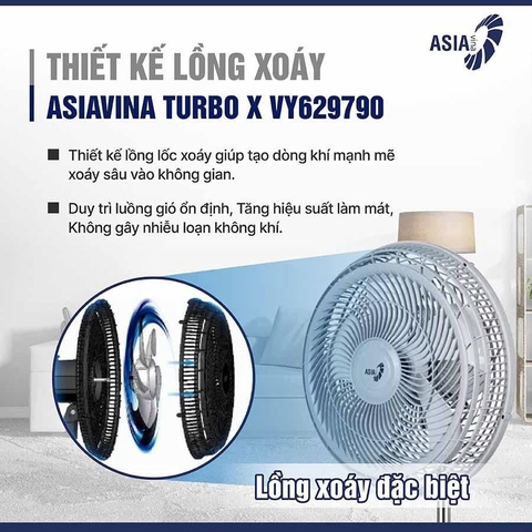Quạt đứng Asiavina Turbo X VY629790 Xám