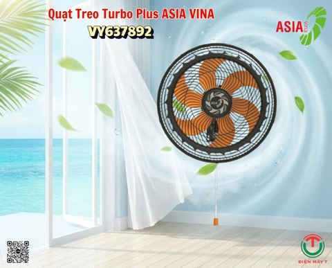 Quạt treo tường ASIAVINA Turbo Plus VY637892 Đen