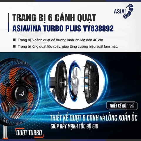 Quạt lửng ASIAVINA Turbo Plus VY638892