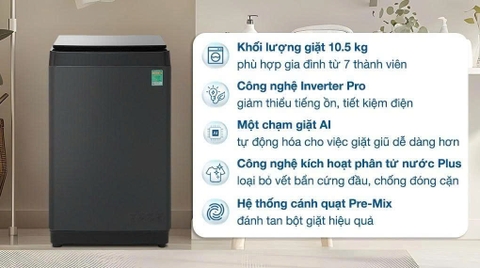 Máy giặt Hisense Inverter 10.5 kg WT105F50