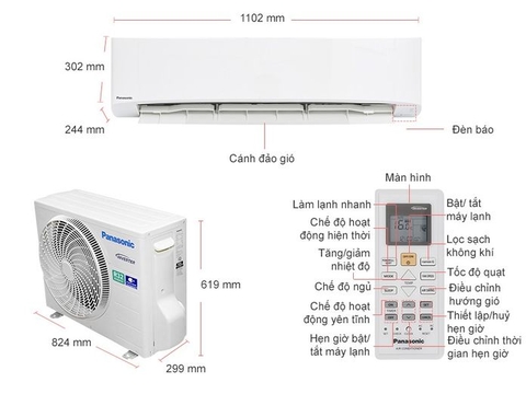 Máy lạnh Panasonic Inverter 1HP CU/CS-VU9UKH-8