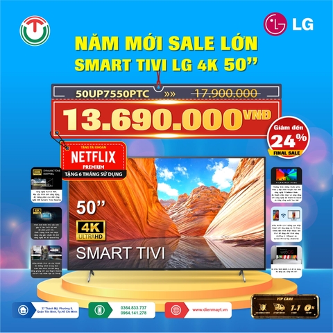 Smart Tivi LG 4K 50 inch 50UP7550PTC