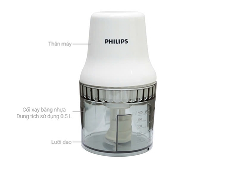 Máy xay thịt mini Philips HR1393 450W 0.5 lít