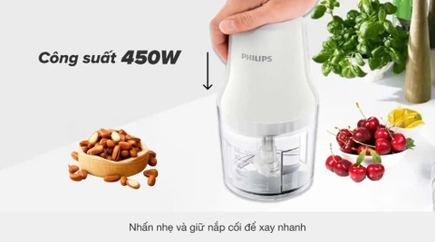 Máy xay thịt mini Philips HR1393 450W 0.5 lít