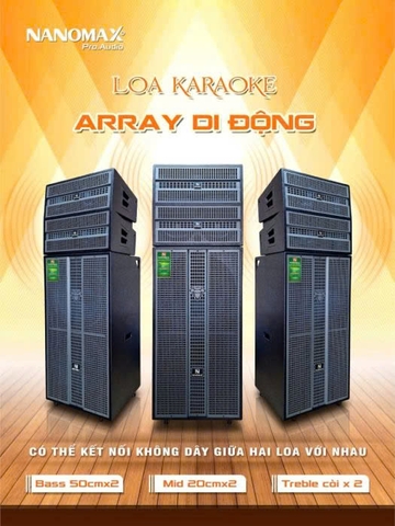 Loa kéo Array Nanomax Pro-218D Bass Đôi 50cm kèm 2 micro