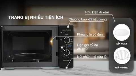 Lò vi sóng có nướng 25 lít Sharp R-G251TV-BK