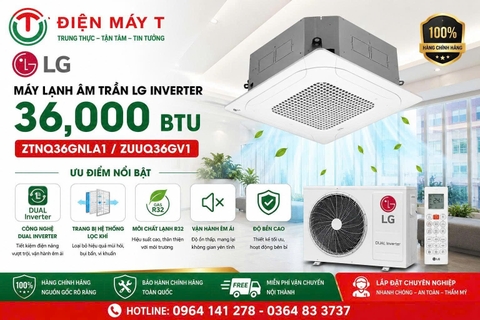 Máy lạnh âm trần LG Inverter 36,000 btu ZTNQ36GNLA1/ZUUQ36GV1