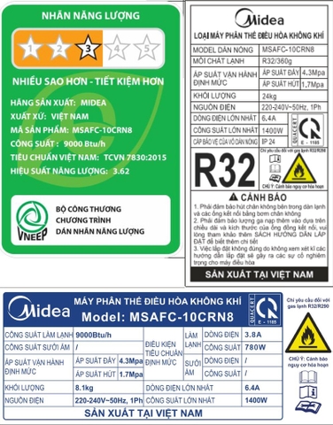 Điều hòa 1 chiều Midea MSAFB-13CRN8