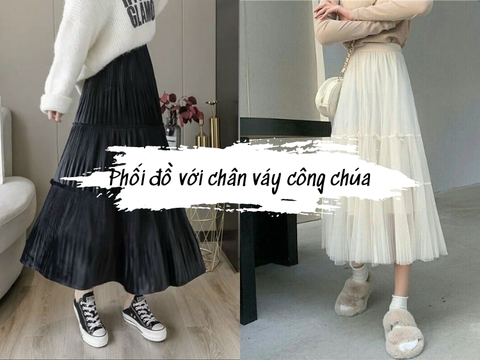 Chân Váy Ren Dài, Dáng Công Chúa Xếp Ly Hàn Quốc | Shopee Việt Nam