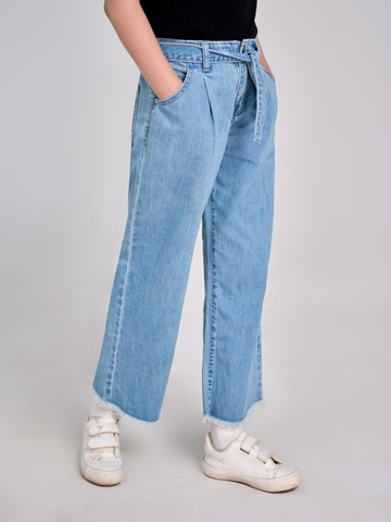 Quần Jeans Trẻ Em Ống Rộng Cotton USA Kèm Đai