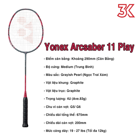 Vợt cầu lông Yonex Arcsaber 11 Play 1 Khung vợt 1 Túi [BH 3 Tháng]
