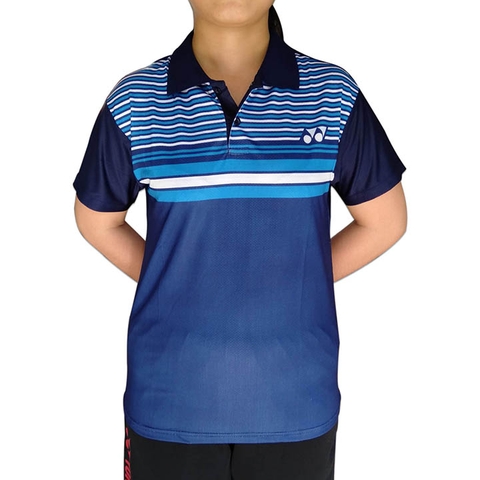 Áo thun cầu lông yonex cổ bẻ 2019 Nam nữ Xanh dương