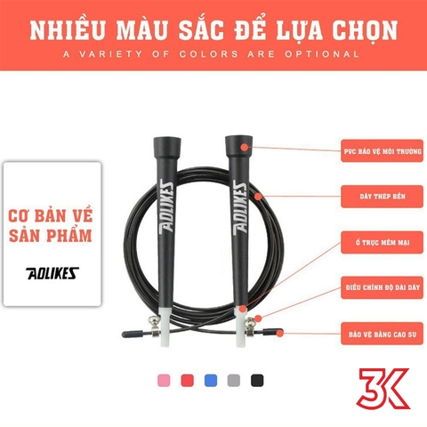 Dây nhảy lõi thép Aolike 3201 [Chính Hãng] [Có bảo hành] [Rẻ vô địch] [Giá hủy diệt] [Ảnh thật]