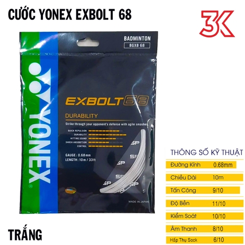 Dây Cước Căng Vợt Yonex BG EXBOLT 68 [Chính Hãng]